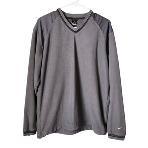NIKE x VINTAGE y2k golf fleece shirt long sleeve fleece top in grey size M